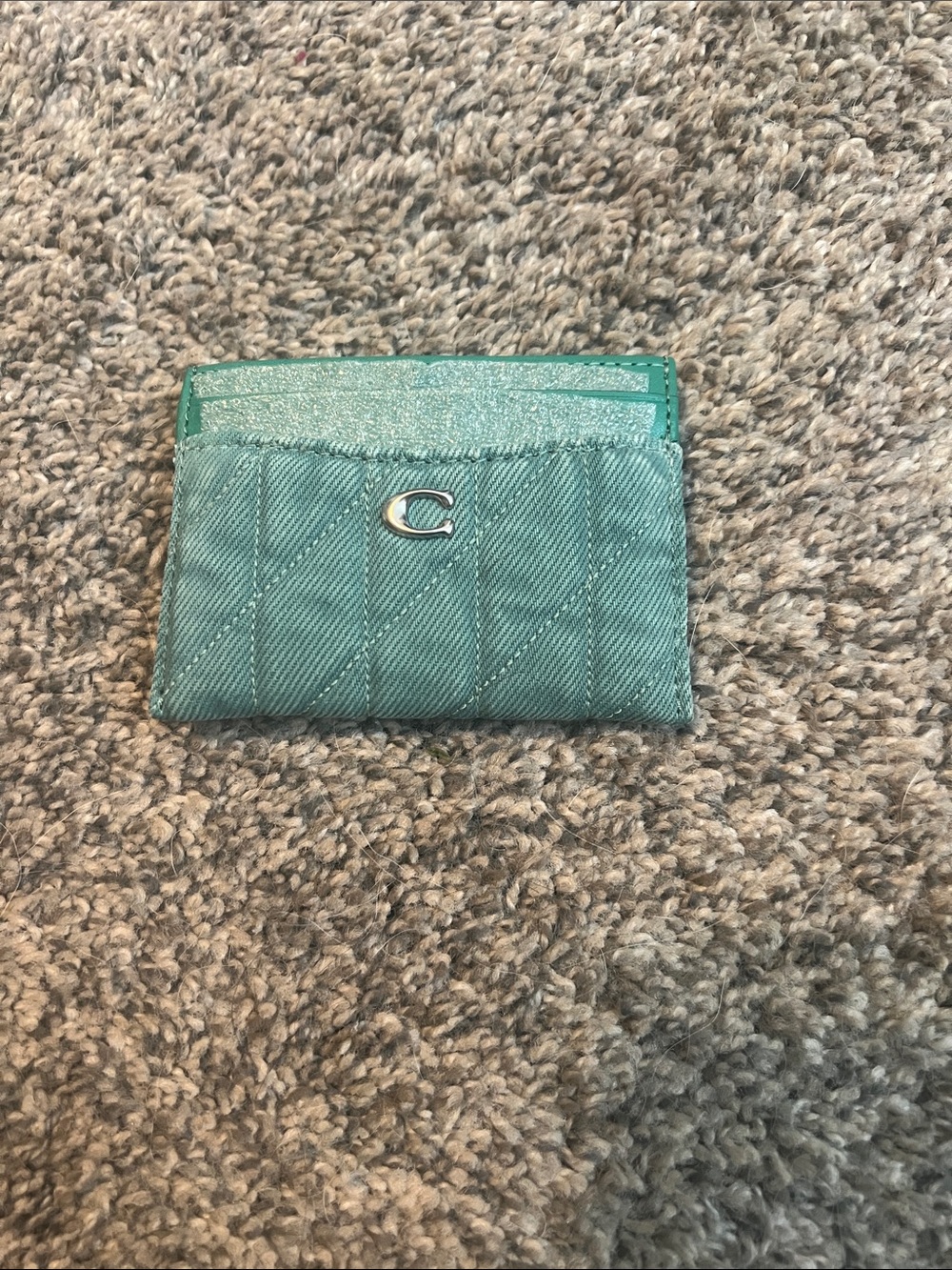 Coach denim Quilted Card Holder